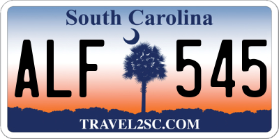 SC license plate ALF545