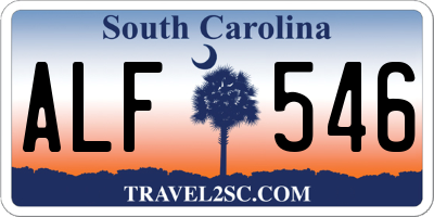 SC license plate ALF546