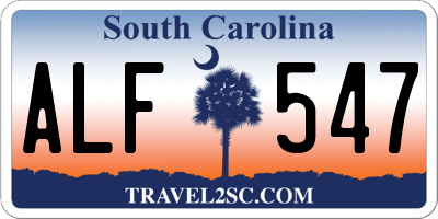 SC license plate ALF547