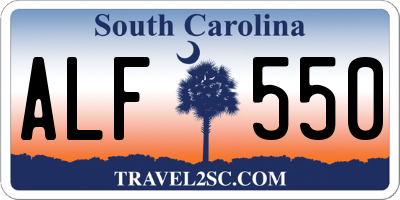 SC license plate ALF550