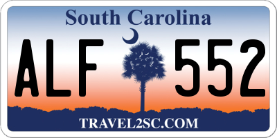 SC license plate ALF552