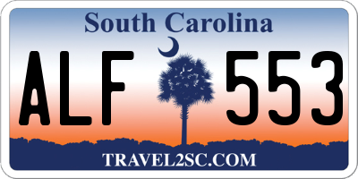 SC license plate ALF553