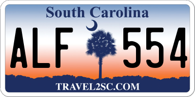 SC license plate ALF554