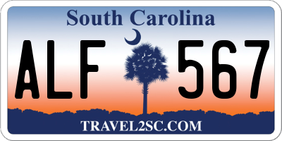 SC license plate ALF567