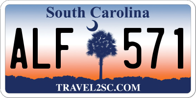 SC license plate ALF571