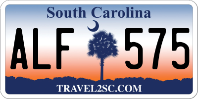 SC license plate ALF575