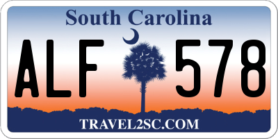 SC license plate ALF578