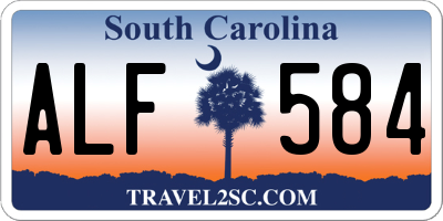 SC license plate ALF584