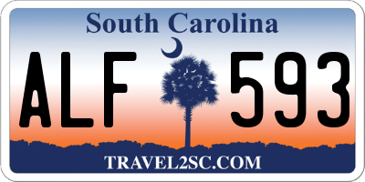 SC license plate ALF593