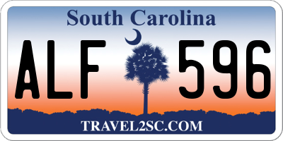 SC license plate ALF596