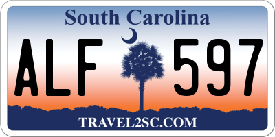SC license plate ALF597