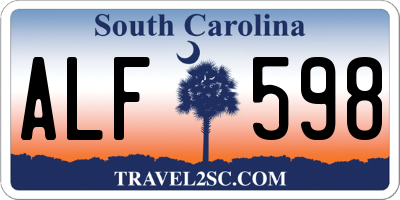 SC license plate ALF598