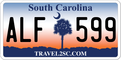 SC license plate ALF599