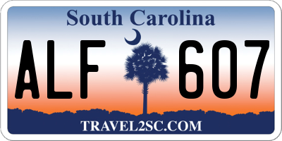 SC license plate ALF607