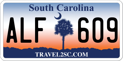 SC license plate ALF609