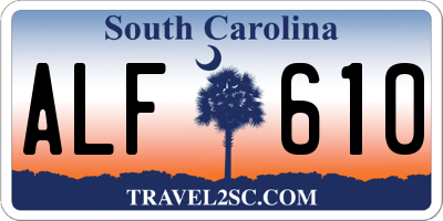 SC license plate ALF610