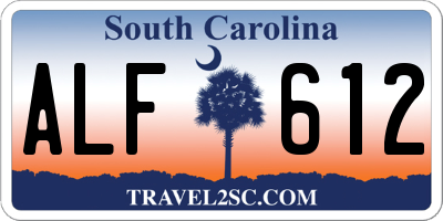 SC license plate ALF612