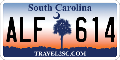 SC license plate ALF614
