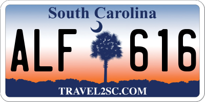SC license plate ALF616