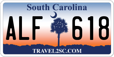 SC license plate ALF618