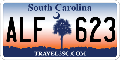 SC license plate ALF623