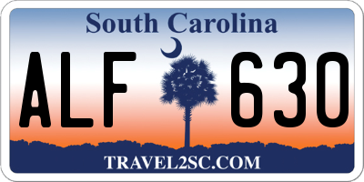 SC license plate ALF630