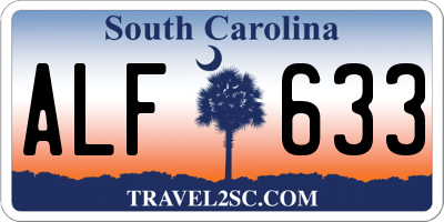 SC license plate ALF633