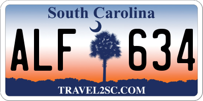 SC license plate ALF634