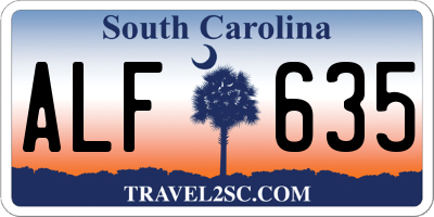 SC license plate ALF635