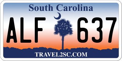 SC license plate ALF637