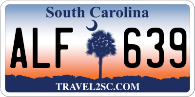 SC license plate ALF639