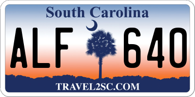 SC license plate ALF640