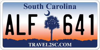 SC license plate ALF641