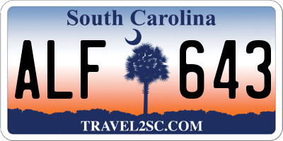 SC license plate ALF643