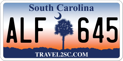 SC license plate ALF645