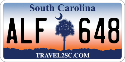 SC license plate ALF648