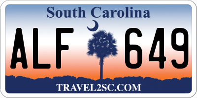 SC license plate ALF649
