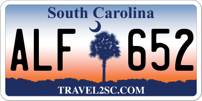 SC license plate ALF652