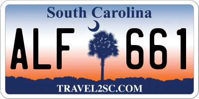SC license plate ALF661