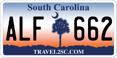 SC license plate ALF662