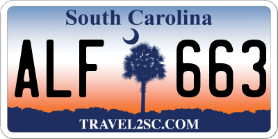 SC license plate ALF663