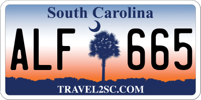 SC license plate ALF665
