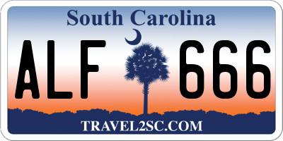 SC license plate ALF666