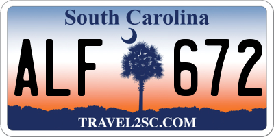 SC license plate ALF672