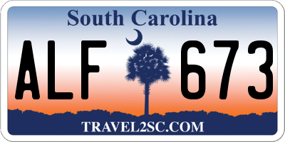 SC license plate ALF673
