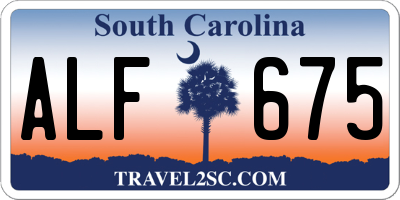 SC license plate ALF675