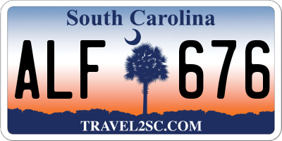 SC license plate ALF676