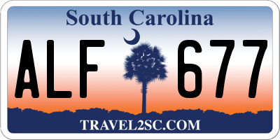 SC license plate ALF677