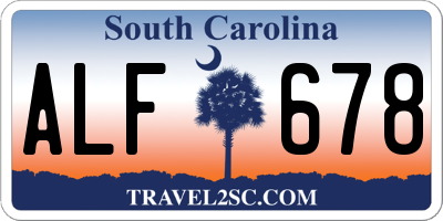 SC license plate ALF678