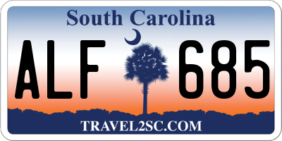 SC license plate ALF685
